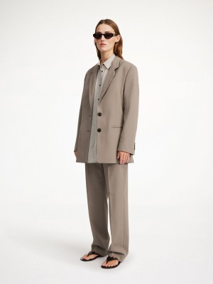 Blejzry By Malene Birger Ophie Single-breasted Shitake | CZ_BB22800