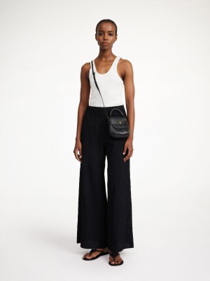 Kalhoty By Malene Birger Campine Wide-leg Černé | CZ_BB74511
