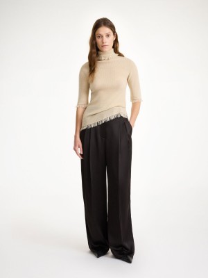 Kalhoty By Malene Birger Cymbaria High-waisted Černé | CZ_BB33021