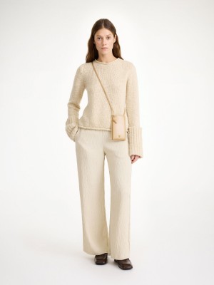 Kalhoty By Malene Birger Darja Wide-leg Oyster Gray | CZ_BB51845
