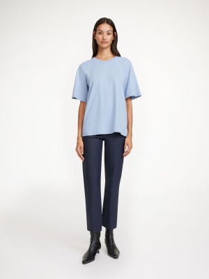 Kalhoty By Malene Birger Florentina Leather Tmavě Blankyt | CZ_BB45318