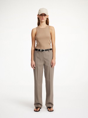Kalhoty By Malene Birger Igda Straight-leg Shitake | CZ_BB45877