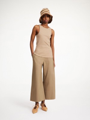 Kalhoty By Malene Birger Luisa High-waisted Shitake | CZ_BB33852