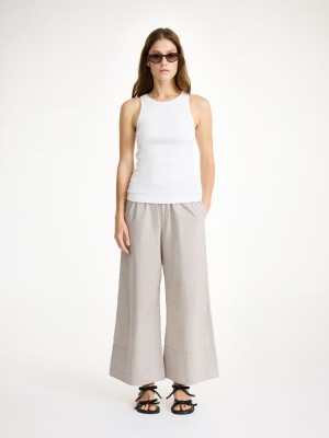Kalhoty By Malene Birger Luisa High-waisted Hnědé | CZ_BB74754