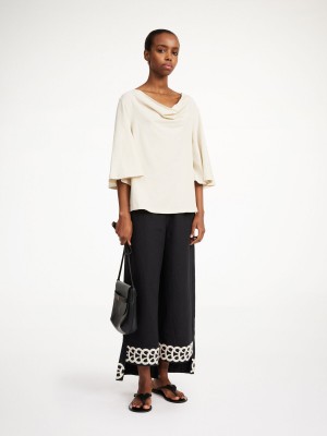 Kalhoty By Malene Birger Mirabellos Linen Černé | CZ_BB98558