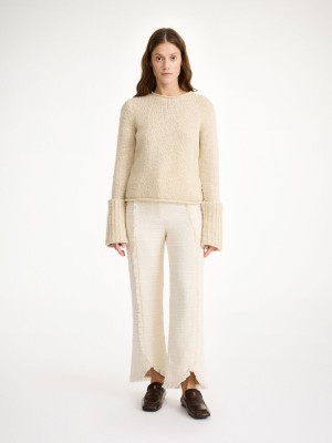 Kalhoty By Malene Birger Nadihas High-waist Bílé | CZ_BB60484