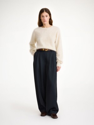 Kalhoty By Malene Birger Piscali Mid-waist Černé | CZ_BB22193