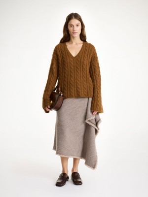 Knitwear By Malene Birger Cimone Cable-knit Sweater Bison | CZ_BB50369