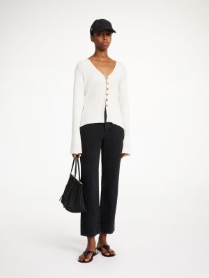 Knitwear By Malene Birger Cirella Cardigan Bílé | CZ_BB18636