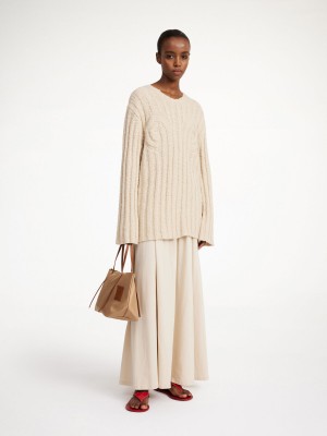 Knitwear By Malene Birger Cirra Ribbed Sweater Oyster Gray | CZ_BB62616