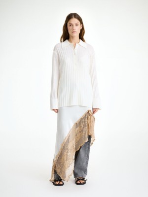 Knitwear By Malene Birger Delphine Merino Wool Sweater Bílé | CZ_BB45352