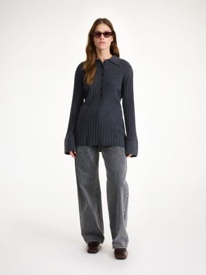 Knitwear By Malene Birger Delphine Merino Wool Sweater Šedé | CZ_BB99409