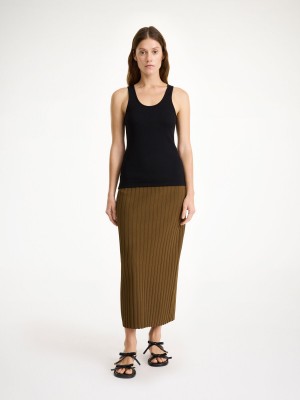 Knitwear By Malene Birger Fiemme Midi Skirt Shitake | CZ_BB91770