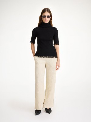 Knitwear By Malene Birger Jaxa Wool-blend Top Černé | CZ_BB69499
