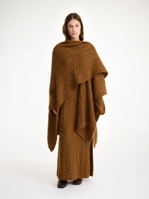 Knitwear By Malene Birger Kassillas Wool-blend Poncho Bison | CZ_BB65391