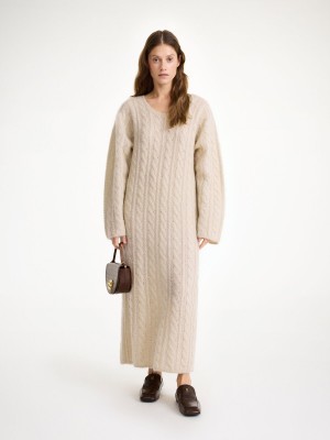 Knitwear By Malene Birger Lovella Maxi Dress Oyster Gray | CZ_BB30719