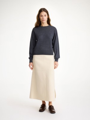 Knitwear By Malene Birger Mantea Merino Wool Sweater Šedé | CZ_BB51698