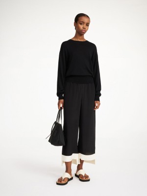 Knitwear By Malene Birger Mantea Wool-blend Sweater Černé | CZ_BB65709