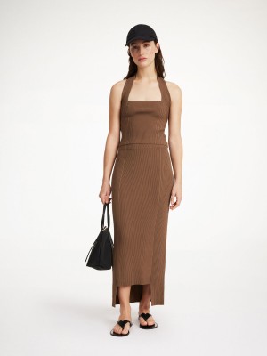 Knitwear By Malene Birger Merine Maxi Skirt Shitake | CZ_BB86582
