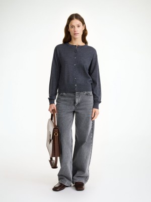Knitwear By Malene Birger Montie Merino Wool Cardigan Šedé | CZ_BB61769