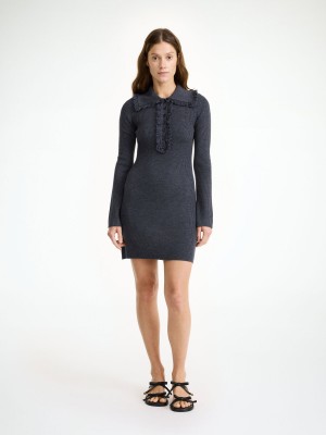 Knitwear By Malene Birger Tonai Merino Wool Dress Šedé | CZ_BB21558