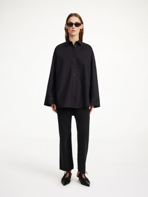 Košile By Malene Birger Derris Organic Cotton Černé | CZ_BB37983
