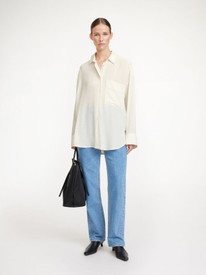 Košile By Malene Birger Derris Organic Silk Bílé | CZ_BB96083