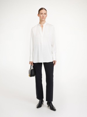 Košile By Malene Birger Mabillon Silk Bílé | CZ_BB37193