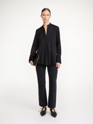 Košile By Malene Birger Mabillon Silk Černé | CZ_BB53891