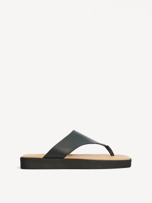 Obuv By Malene Birger Marisol Leather Sandals Černé | CZ_BB65860