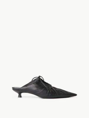 Obuv By Malene Birger Masey Leather Mules Černé | CZ_BB41681