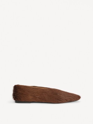 Obuv By Malene Birger Merina Leather Flats Hnědé | CZ_BB76807