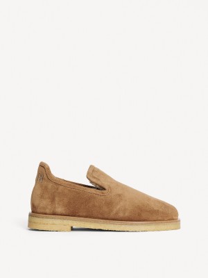 Obuv By Malene Birger Romine Suede Slippers Hnědé | CZ_BB52520