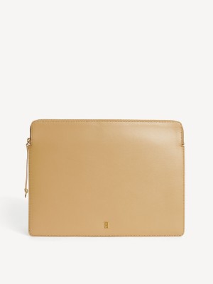 Ostatní Příslušenství By Malene Birger Aya Leather Laptop Case Sand | CZ_BB93412