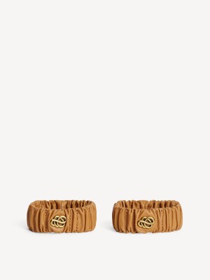 Ostatní Příslušenství By Malene Birger Evelo Leather Wrist Bands Raw Sugar | CZ_BB28487