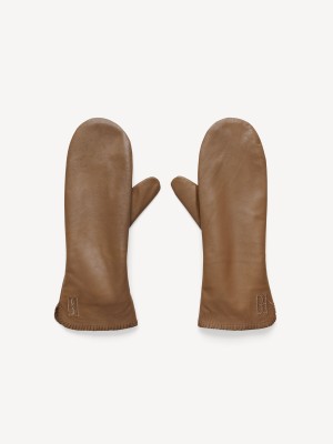Ostatní Příslušenství By Malene Birger Ginnyl Leather Mittens Shitake | CZ_BB59394