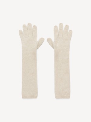 Ostatní Příslušenství By Malene Birger Guanta Cashmere Gloves Oyster Gray | CZ_BB36236