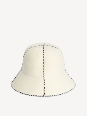 Ostatní Příslušenství By Malene Birger Ilmura Wool Hat Oyster Gray | CZ_BB92164