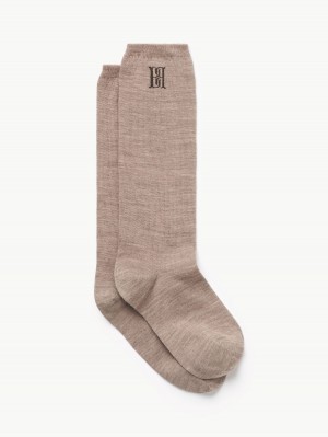 Ostatní Příslušenství By Malene Birger Leiann Socks Hnědé | CZ_BB16791
