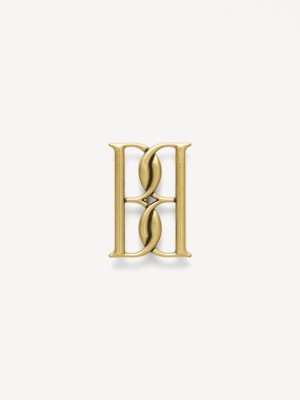 Ostatní Příslušenství By Malene Birger Mono Small Gold-tone Brooch Zlaté | CZ_BB51510