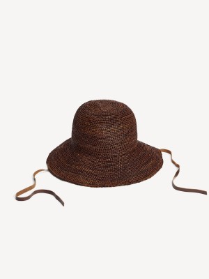 Ostatní Příslušenství By Malene Birger Rafiah Straw Hat Bison | CZ_BB80514