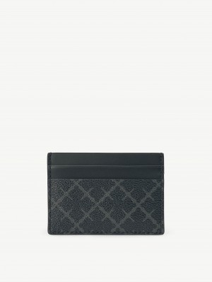 Peněženky a držáky karet By Malene Birger Elia Printed Cardholder Charcoal | CZ_BB67866