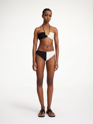 Plavky By Malene Birger Seabay Low Bikini Bottoms Černé Bílé | CZ_BB52173