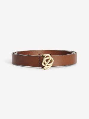 Pásky By Malene Birger Ouma Leather Tmavě Hnědé | CZ_BB46323