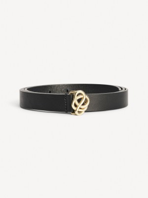 Pásky By Malene Birger Ouma Leather Černé | CZ_BB60416