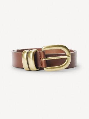 Pásky By Malene Birger Zoira Leather Tmavě Hnědé | CZ_BB73026