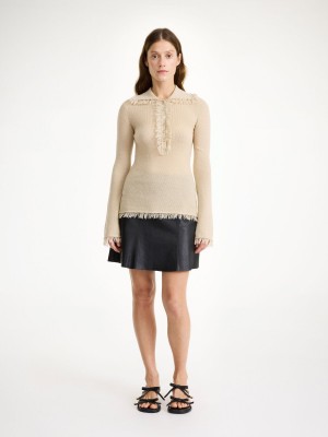 Sukně By Malene Birger Naommi Leather Mini Černé | CZ_BB34808