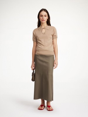 Sukně By Malene Birger Simoas Leather Shitake | CZ_BB33651