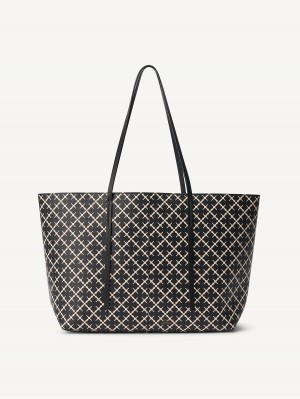 Tašky By Malene Birger Abigail Printed Tote Černé | CZ_BB59915