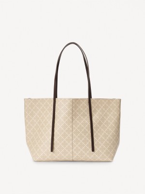 Tašky By Malene Birger Abigail Printed Tote Feather | CZ_BB94686